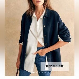 EUC Sezane Will Knit Jacket in Navy